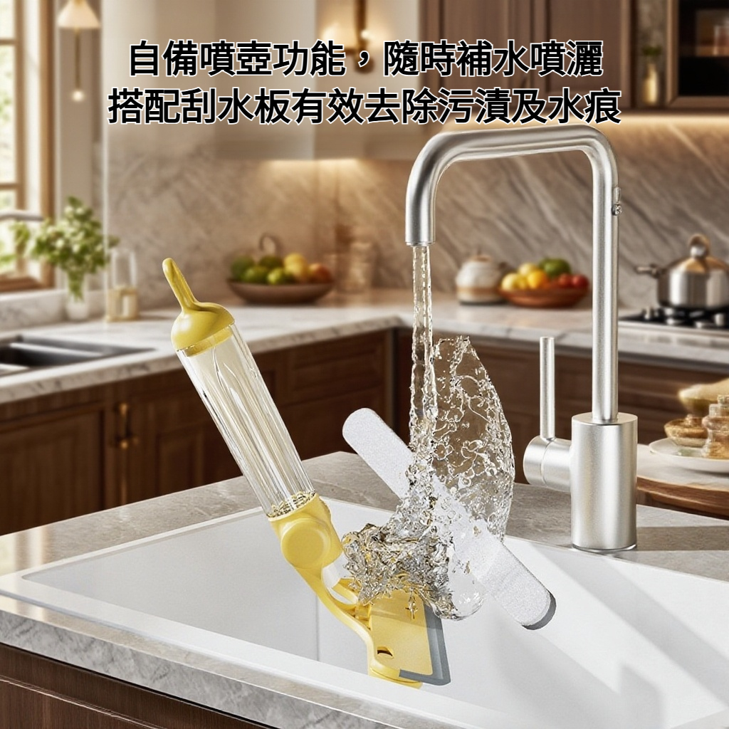 玻璃刮拖把自備噴壺三合一多功能刮水板