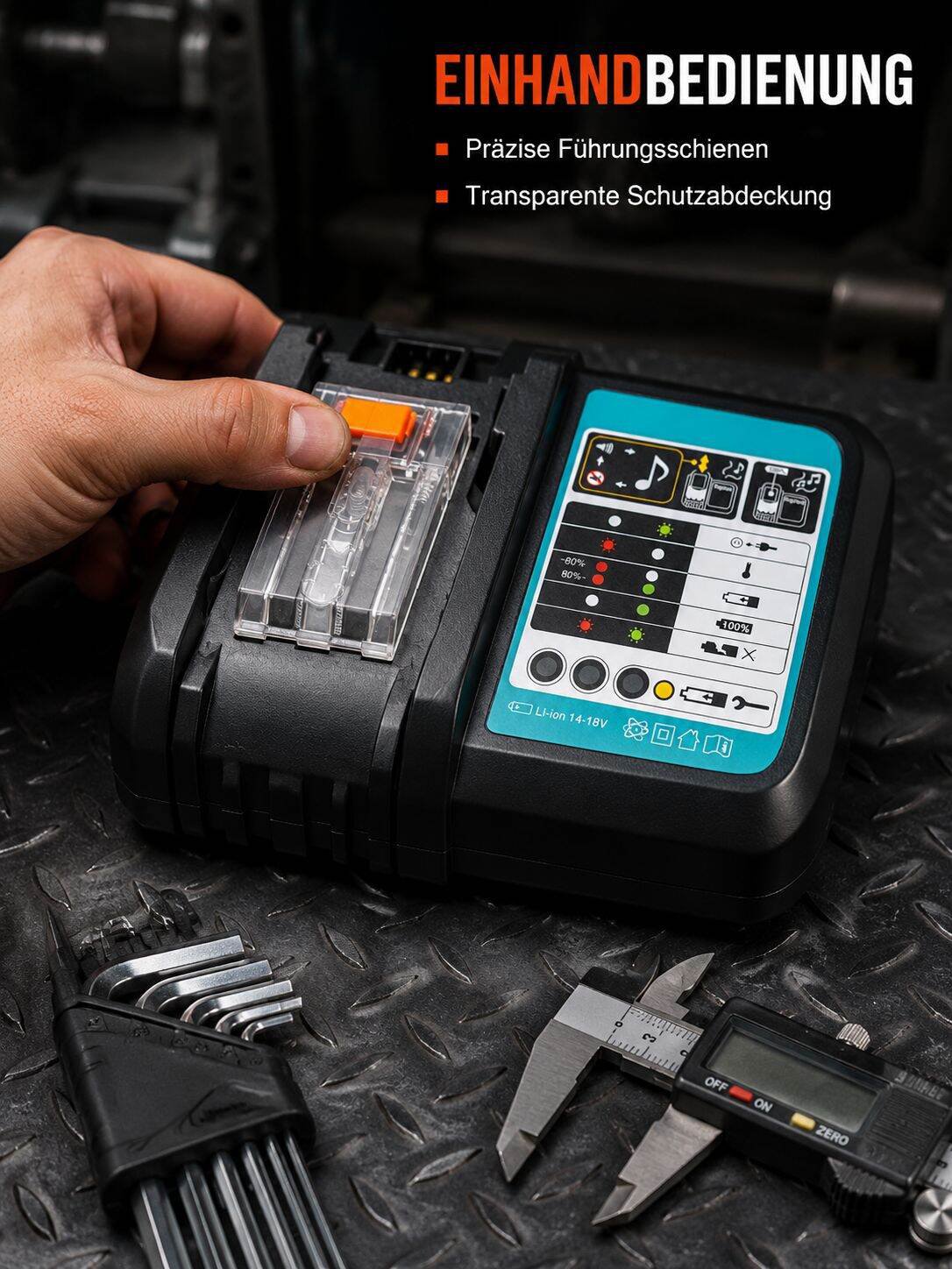 Effizientes Ladegerät kompatibel mit Makita 18V Li-Ionen-Akku
