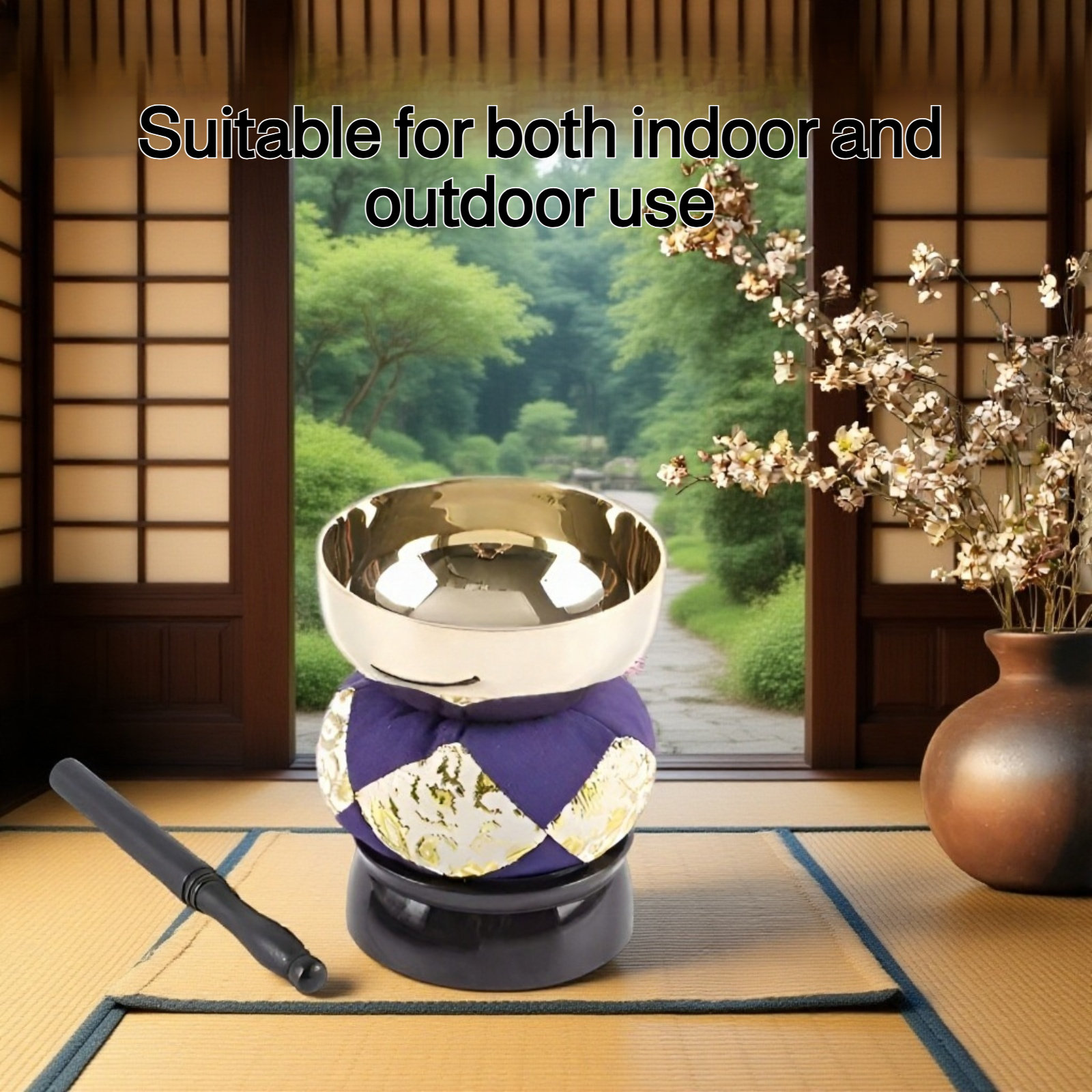2.3-inch Japanese-style copper chime hanging outdoors