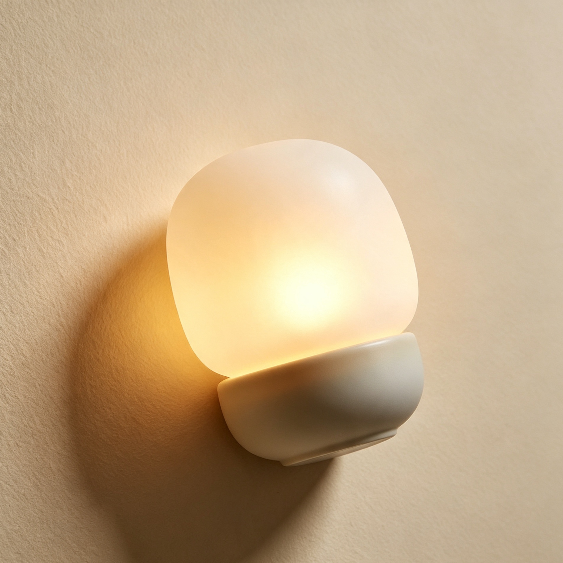 Ceramic frosted wall lamps (2 pieces)
