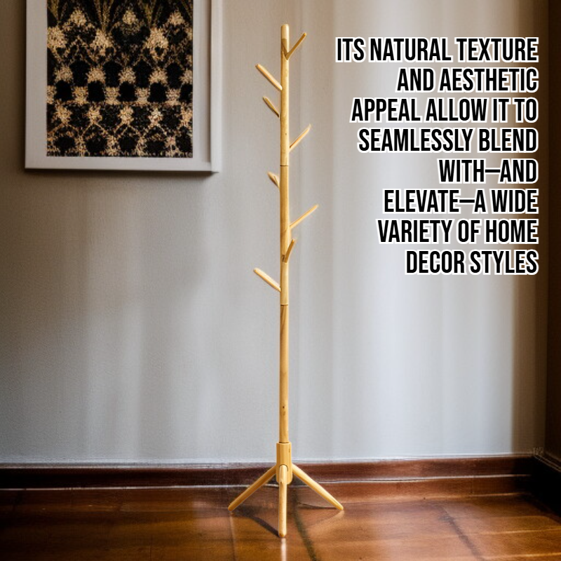 Simple Solid Wood Clothes Rack for Home