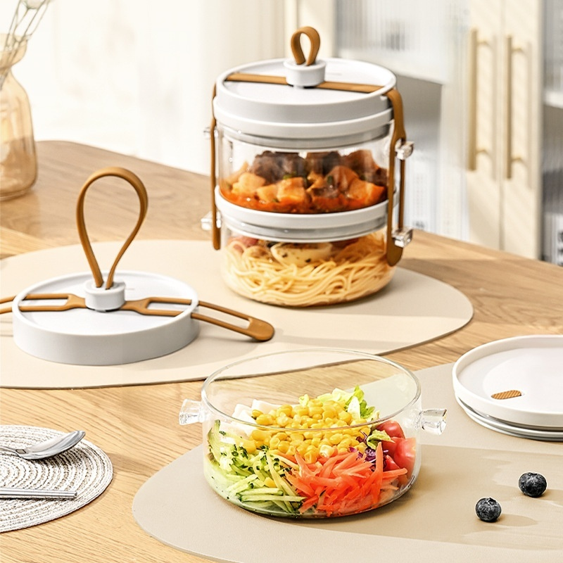 Portable student glass lunchbox