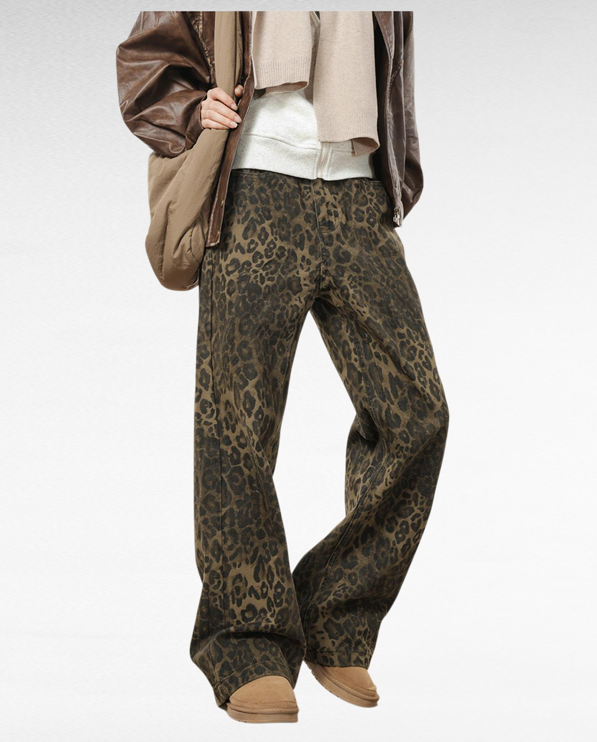 休閒牛仔直筒褲