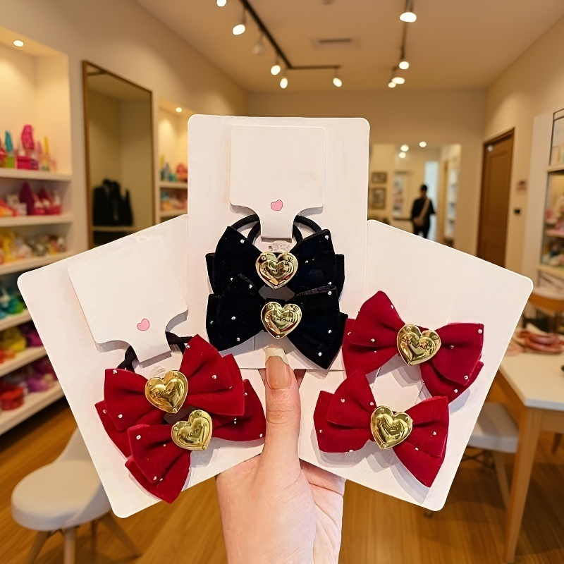 빨간 리본 머리핀/머리끈