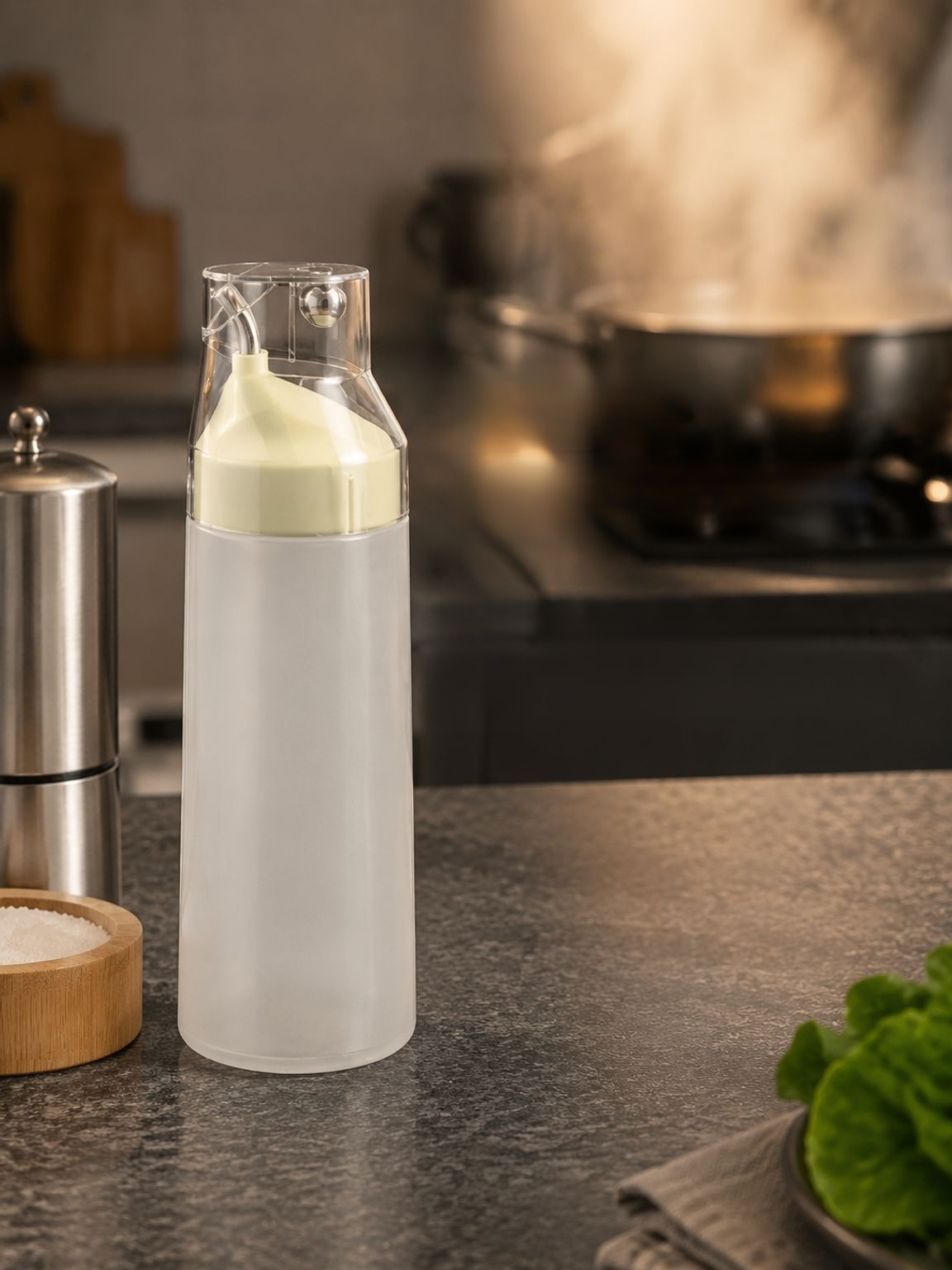 Botella de presión de aceite con apertura automática, a prueba de fugas y resistente a caídas