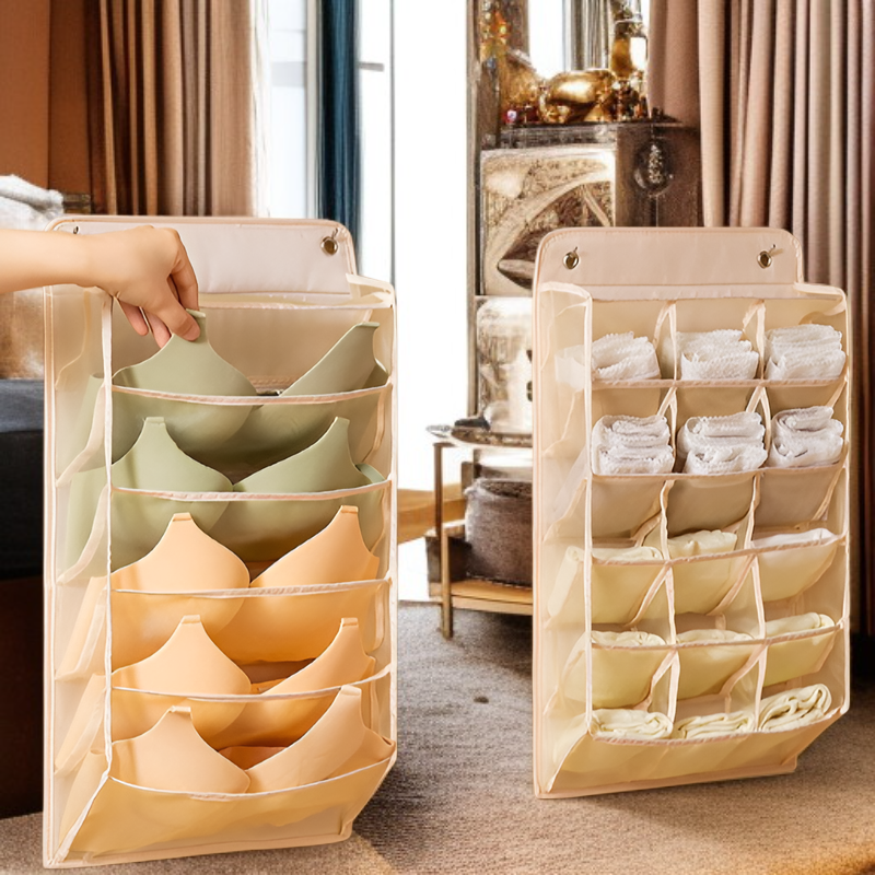 下着収納吊り下げバッグドア背面壁掛け寮ワードローブブラジャー下着靴下収納バッグボックスラックアーティファクトホーム