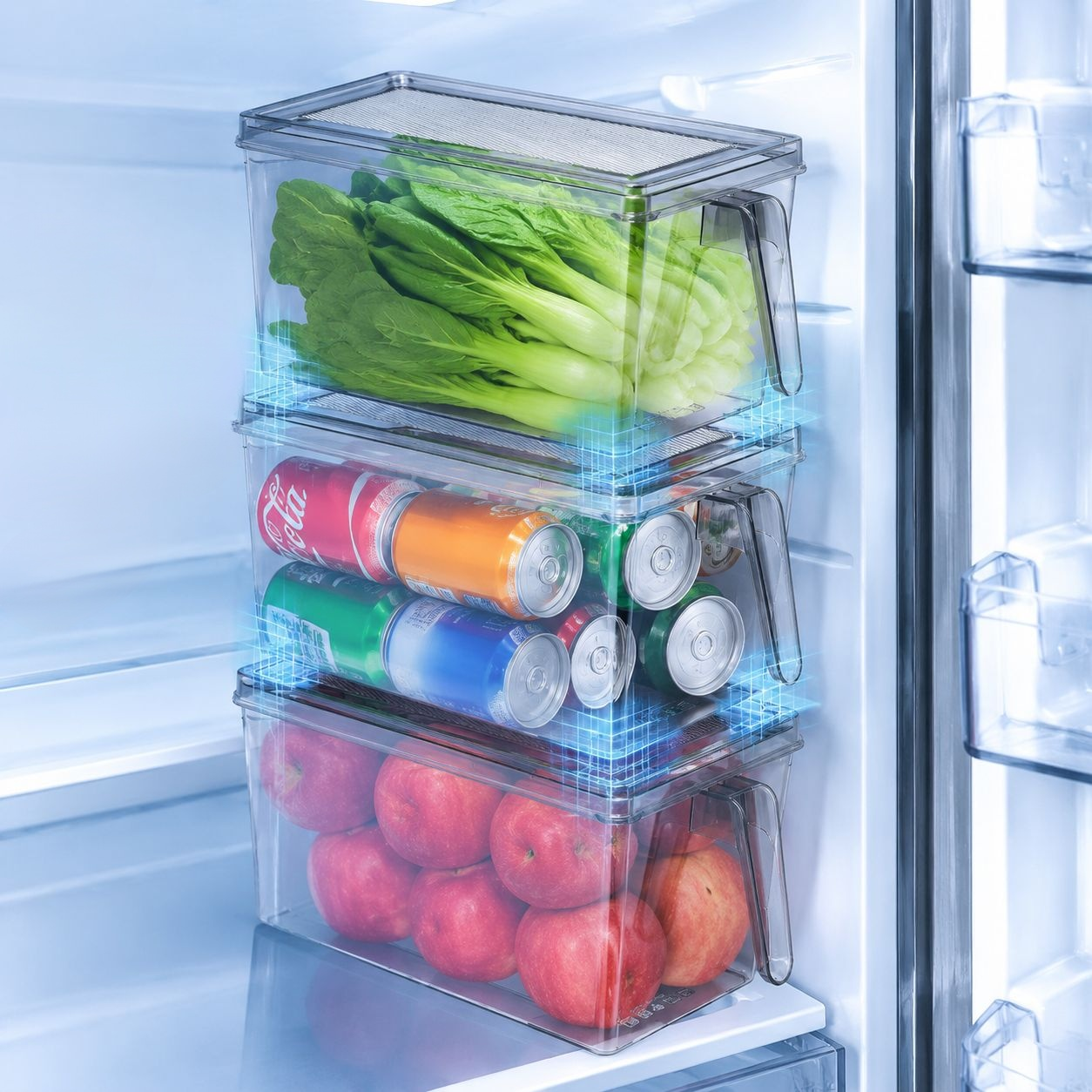 Tragbare multifunktionale Kühlschrank-Organizerbox