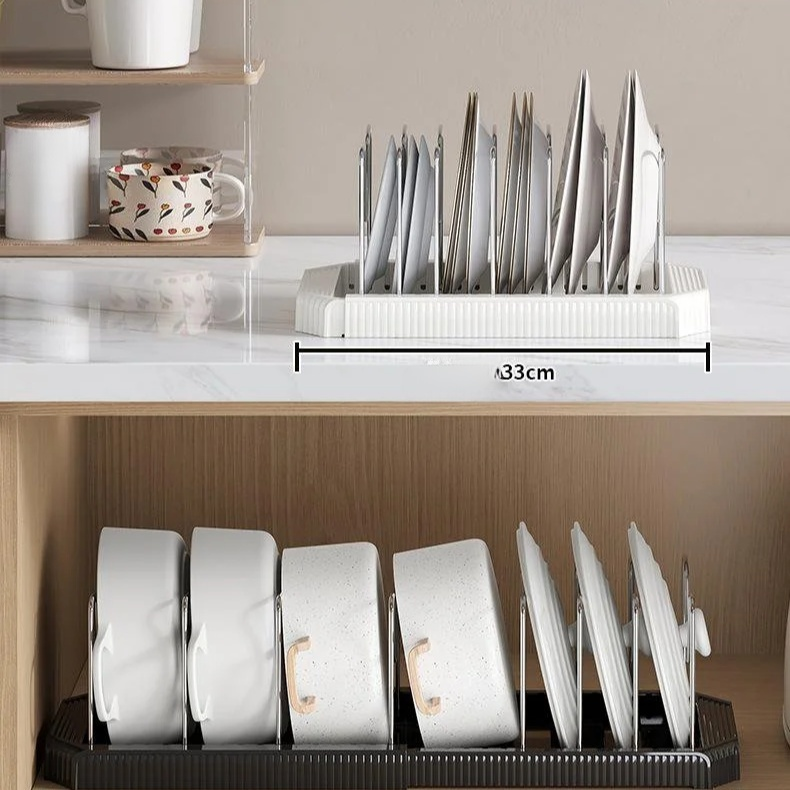 可调式伸缩碗碟锅架厨房台面收纳橱柜厨具置物架