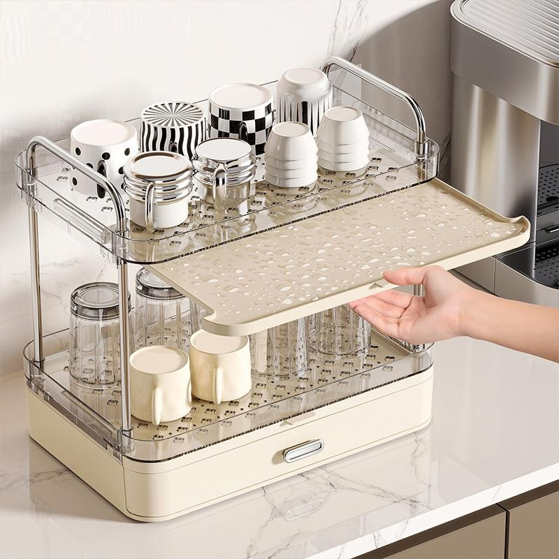 Multifunctional cup tray storage rack