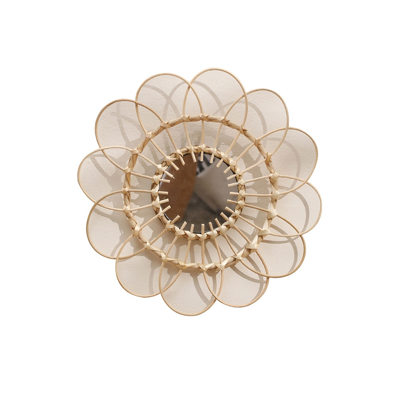 Handmade Bamboo Woven Glass Wall Mirror