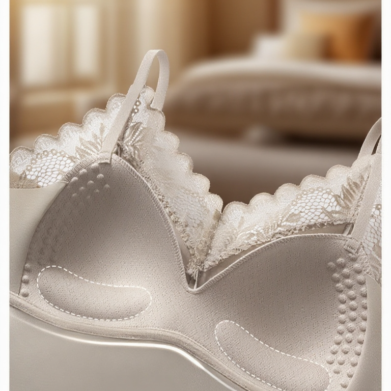 고급 새틴 소재의 여성 브라 나시