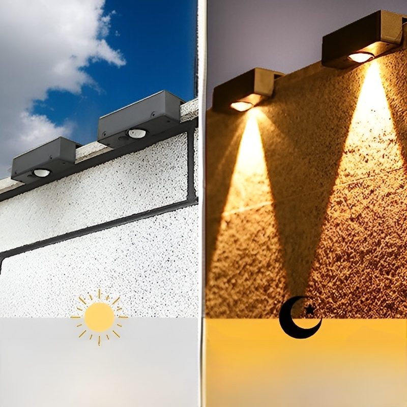 Luz de pared para el hogar, luz solar exterior, luz resistente para exteriores