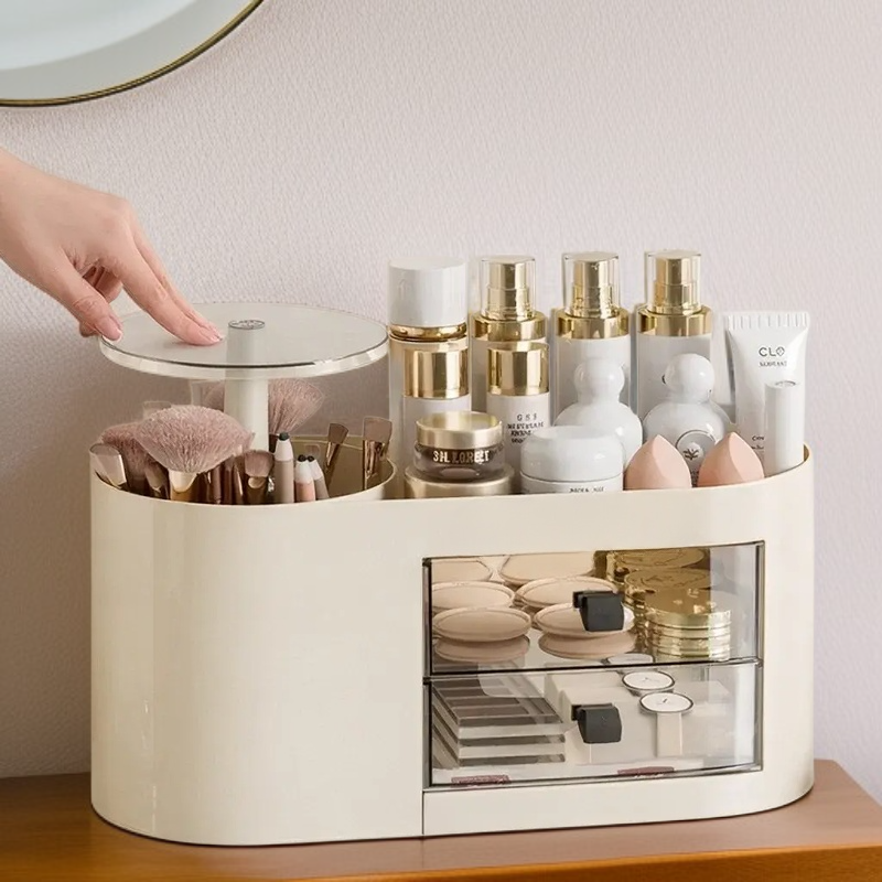 Household makeup organizer with multiple compartments