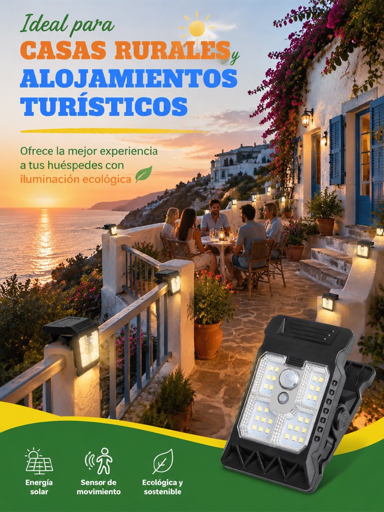 Foco Solar Radar IP65: Pinza de 1s y 10 años con 0€ de luz！