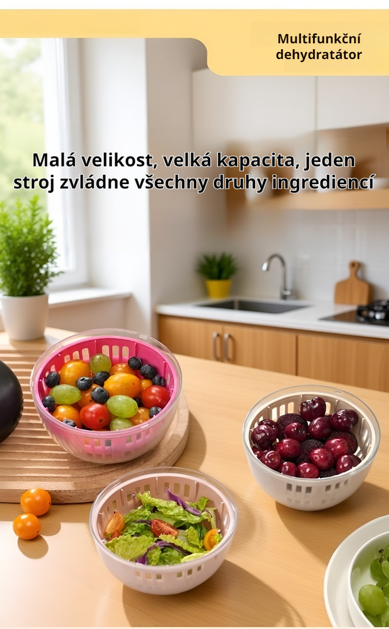 Snadné mytí zeleniny s ručním odkapávačem