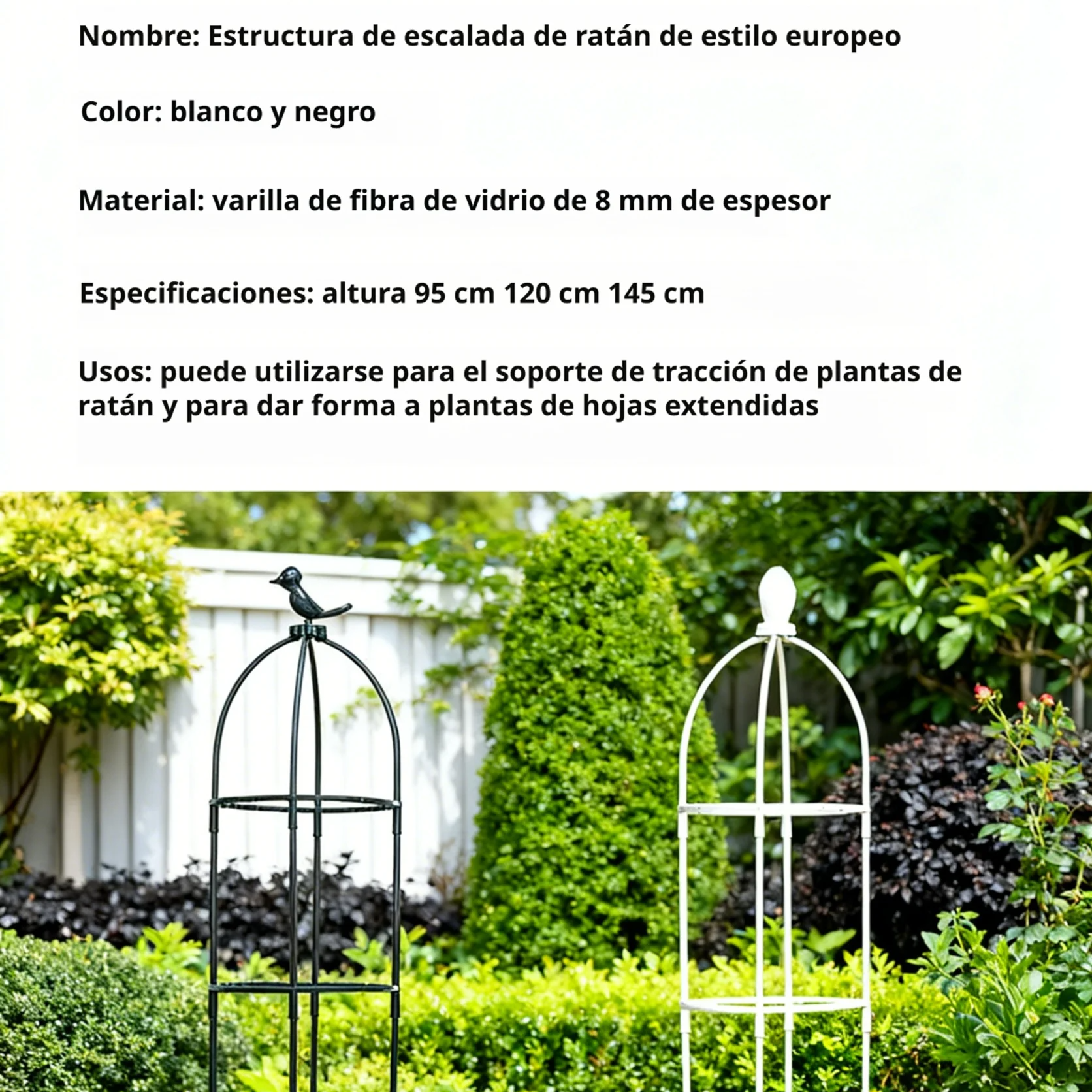 Soporte para plantas trepadoras, estructura de jardinería