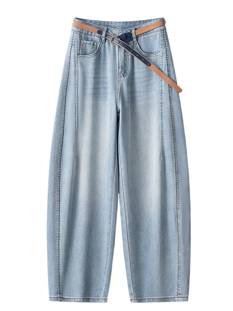 Monollyテンセルコットン サルエルデニムパンツ 
