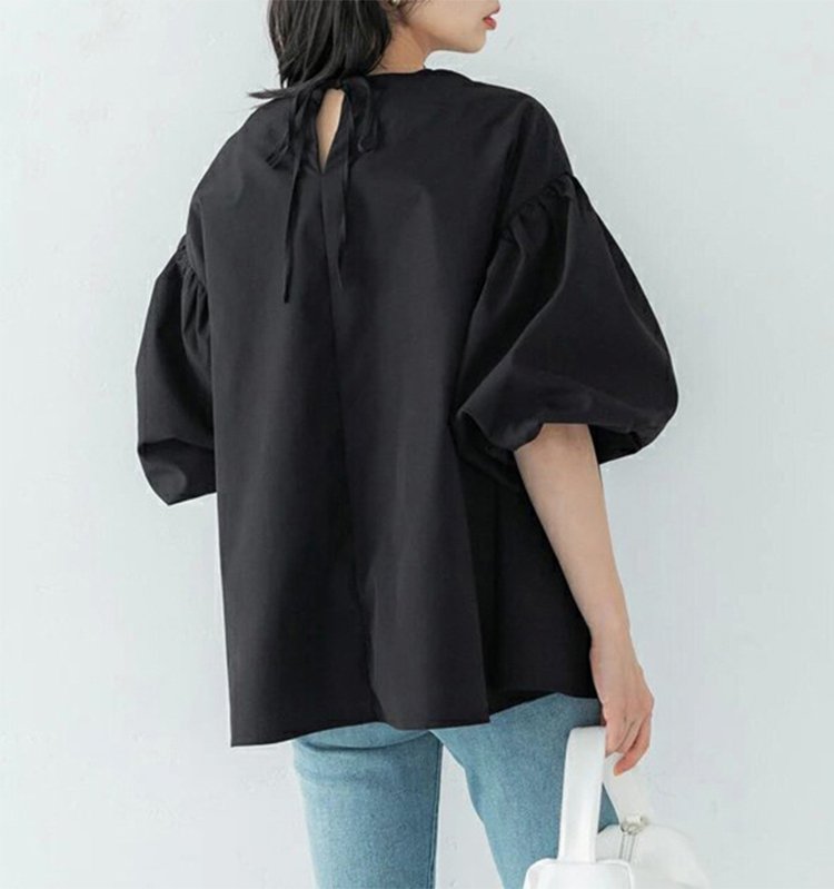 1055982-JP-新品-日韩夏季宽松大版女式衬衫棉质超大灯笼袖圆领上衣_11.jpg