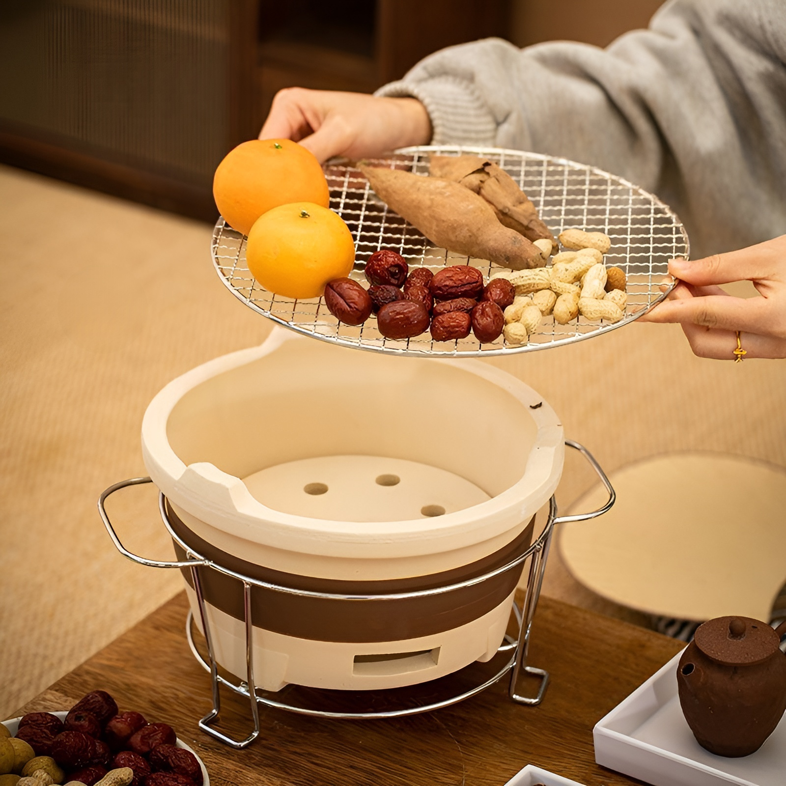 スタンド/グリルなどのオプションアクセサリーもご用意。