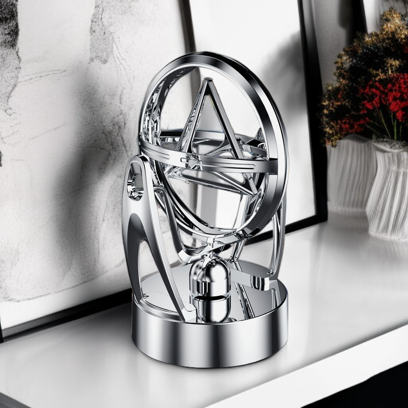 자기 영구 운동 트랙 장식품 삼각 데스크 장식 회전 천체 모델 흔들림 장식