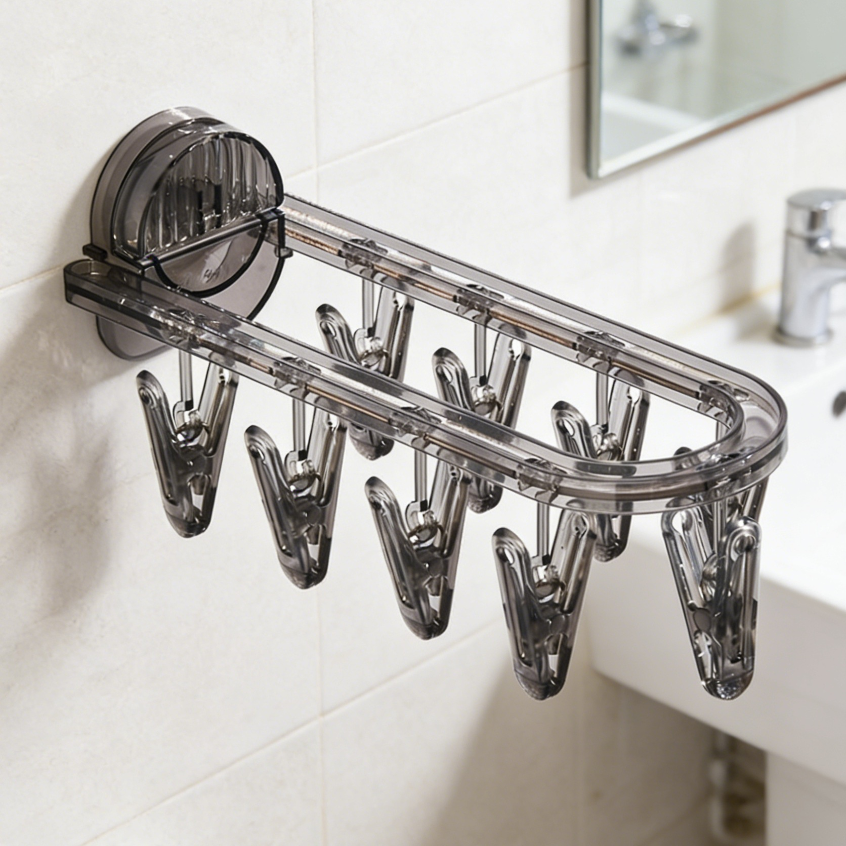 Wielofunkcyjna suszarka do ubrań z przyssawką do użytku domowego