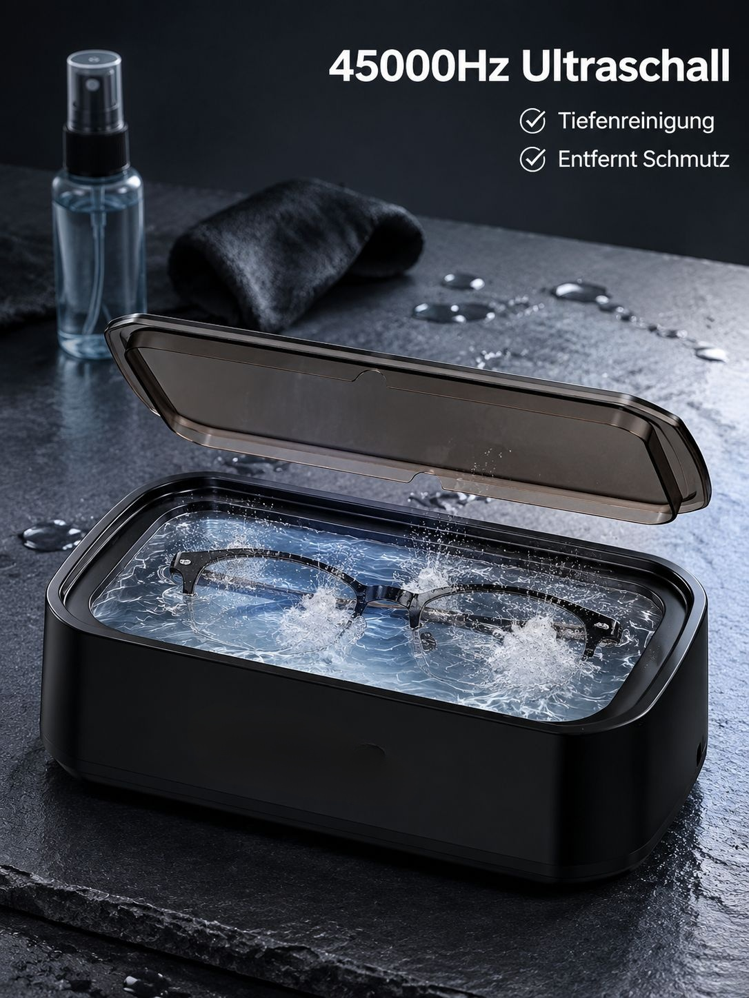 650ML Ultraschallreiniger für Brillen, Schmuck, Zahnspangen, Starke Reinigungskraft