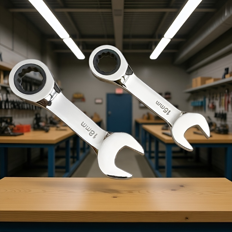 단손잡이 래칫 스패너 세트 6-19mm 크롬바나듐강 박스 및 오픈엔드 핸드툴