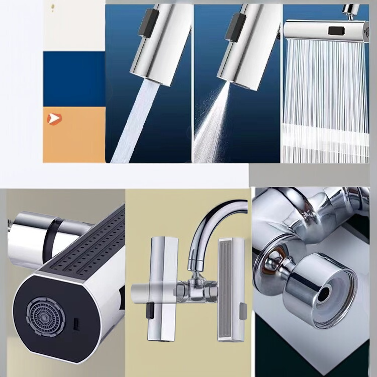 유니버셜 로터리 노즐 가압폭포는 물이 튀지 않도록 한다 주방 수도꼭지 연장기 익스텐션 워터 부리 샤워 세트