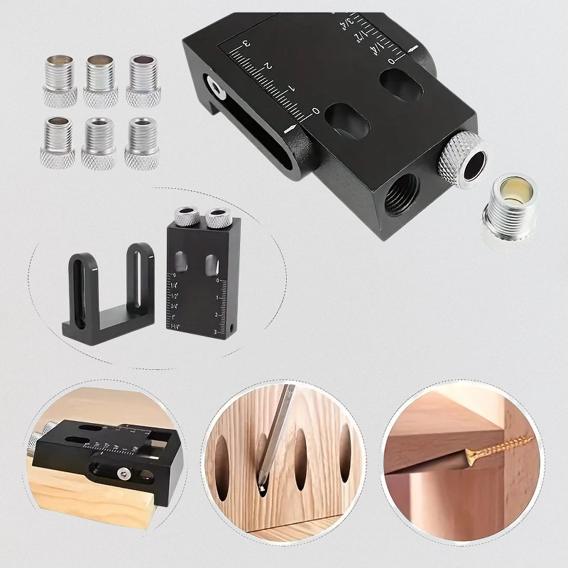 ตัวระบุตำแหน่งเจาะรูงานไม้ 15/16/38 ดำ ปรับมุม 15 องศา สำหรับติดตั้งแบบเชื่อมมุม รุ่นใหม่