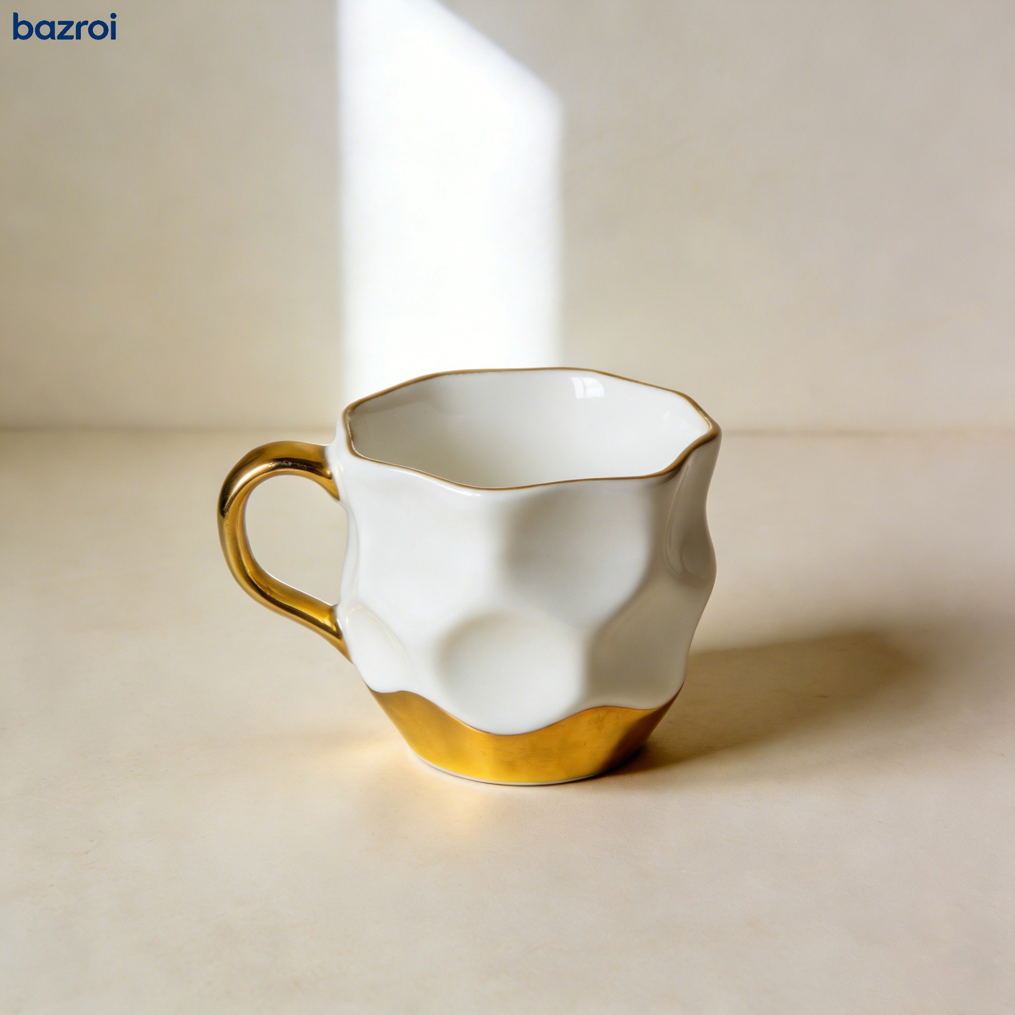 波模様の金縁マグカップ（5個セット）