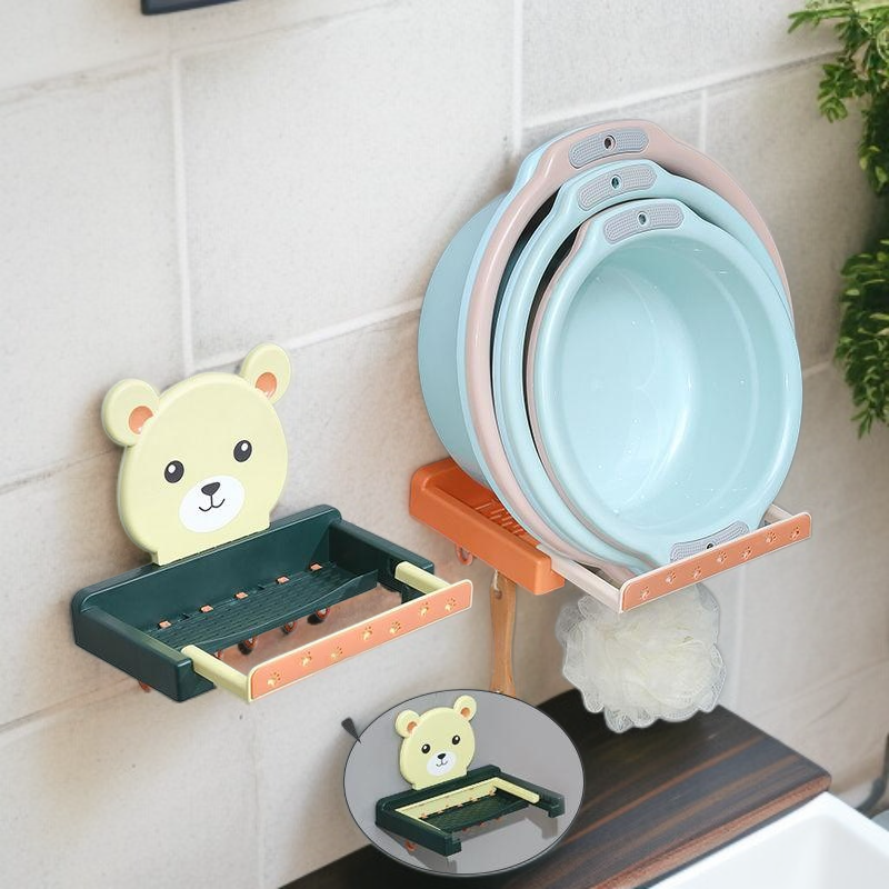 壁掛け式洗面器ラック浴室穴あけ不要収納グッズ