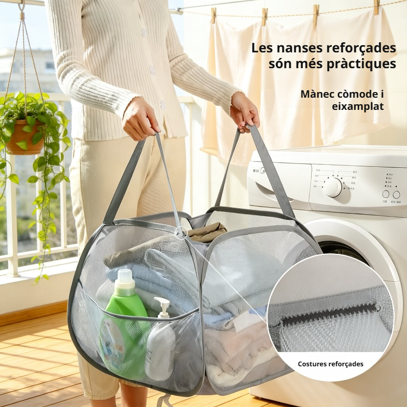 Cistella de roba bruta plegable de gran capacitat de 90L