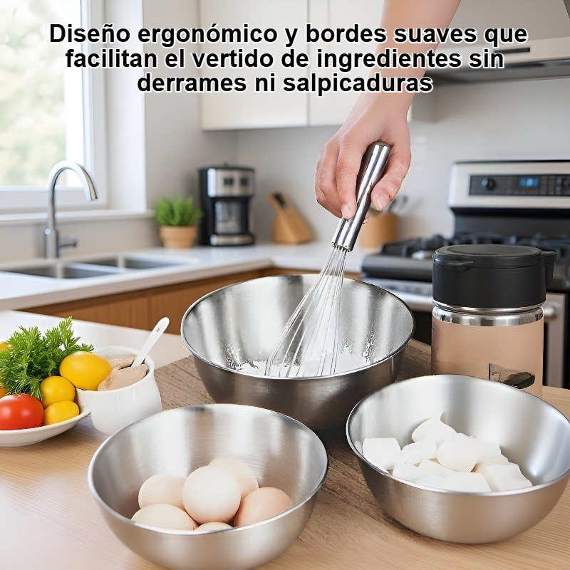 Tazón mezclador de acero inoxidable