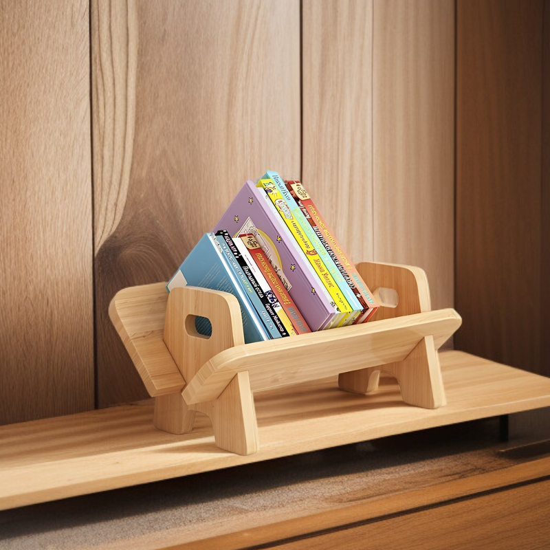 Étagère de bureau pour enfants en bois massif, installation sans perçage