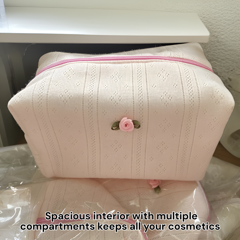 Portable Floral Toiletry Bag Women's Cosmetic Organizer
