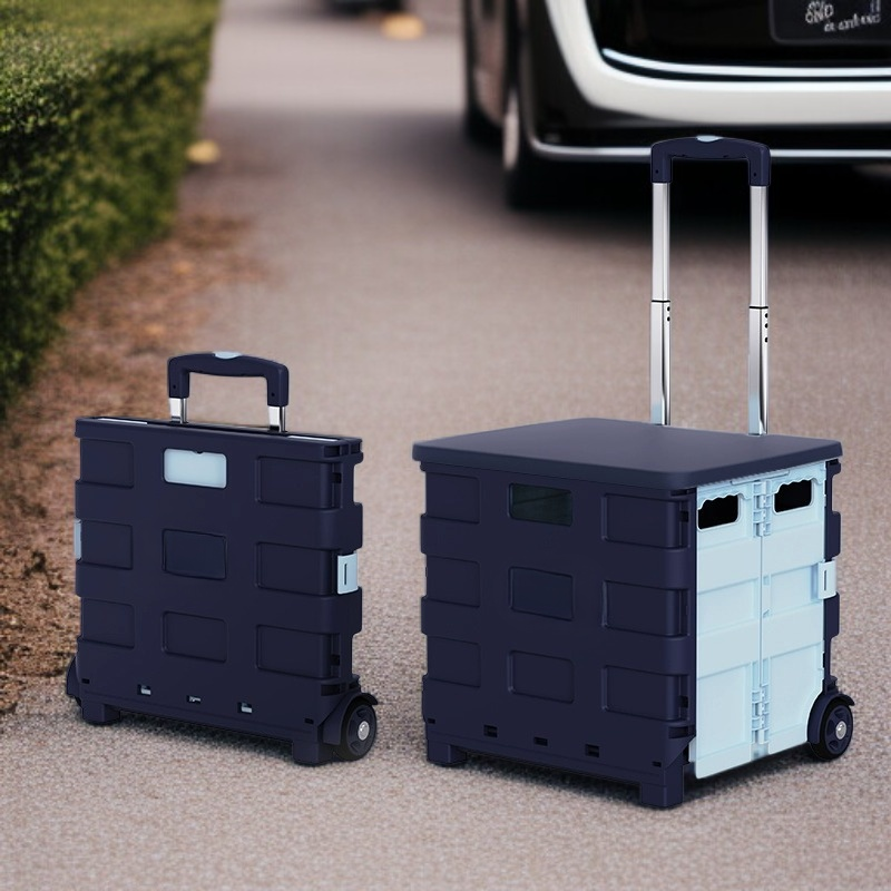 Leichter Kunststoff-Handwagen mit Ziehgriff