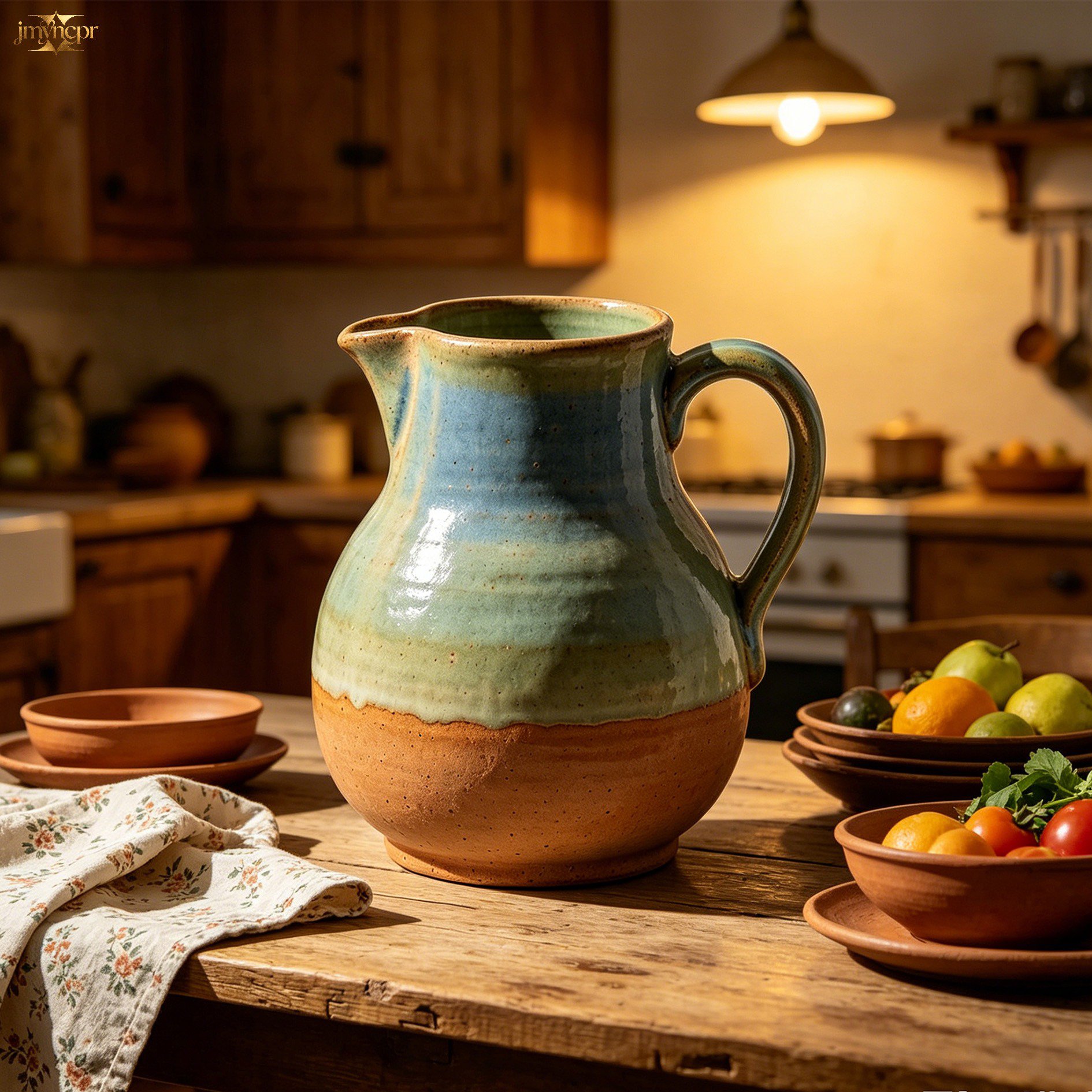 Handmade Coarse Pottery Water Pitchers (Set of 3)