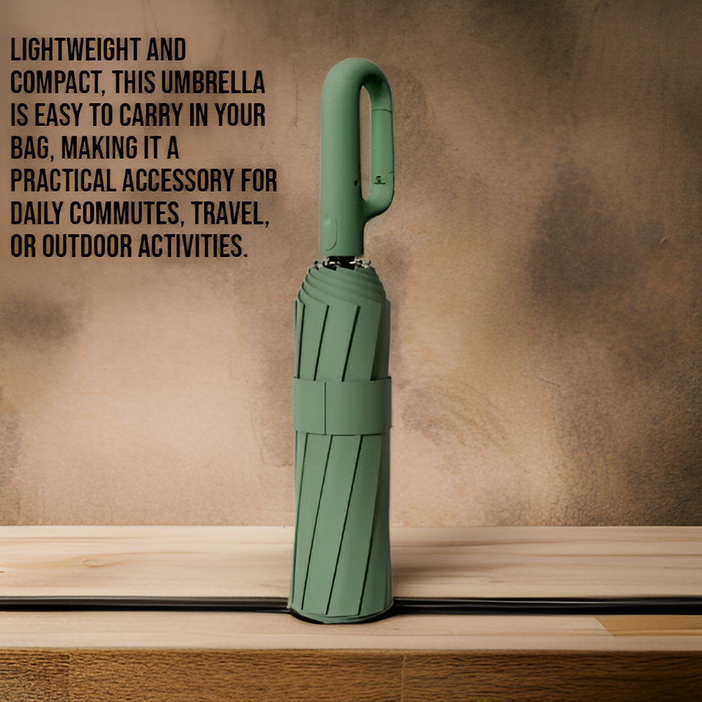 Automatic buckle black rubber umbrella for both sunny and rainy days