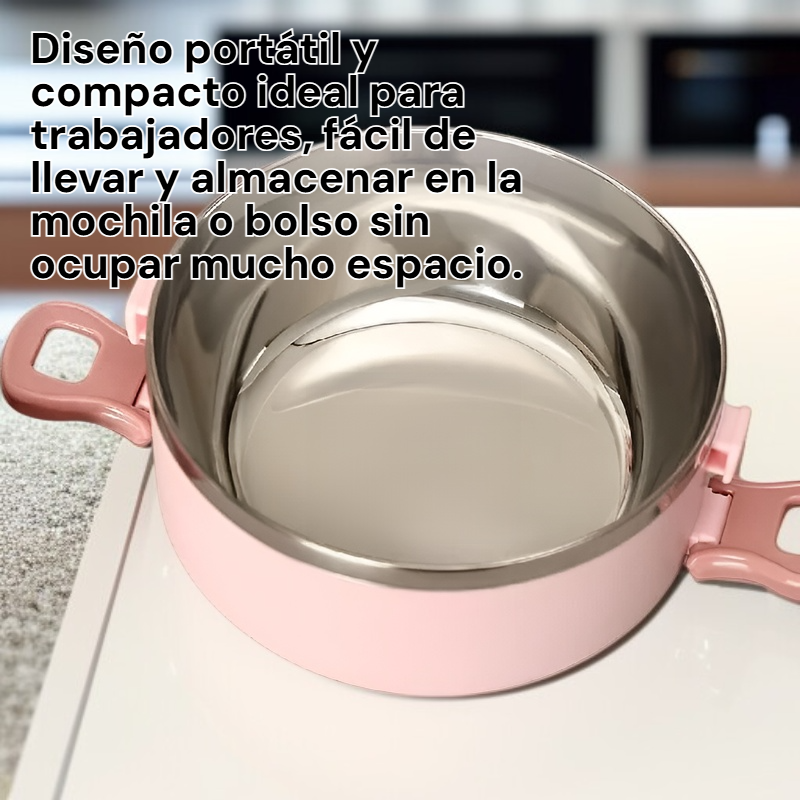 Fiambrera portátil aislante para oficina, con caja redonda incluida y gran capacidad