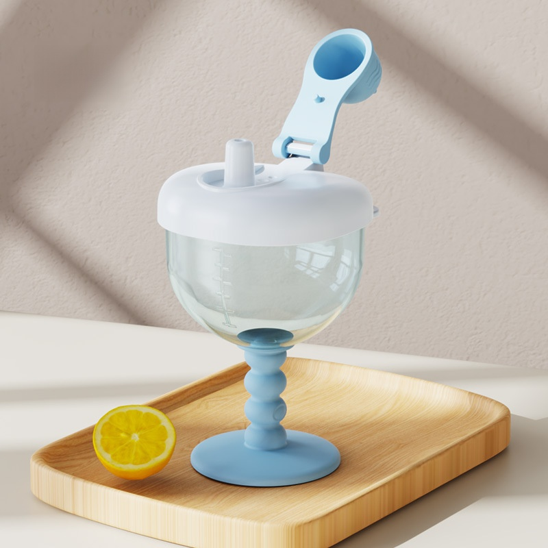 可愛嬰兒學飲高腳吸管杯（帶刻度）