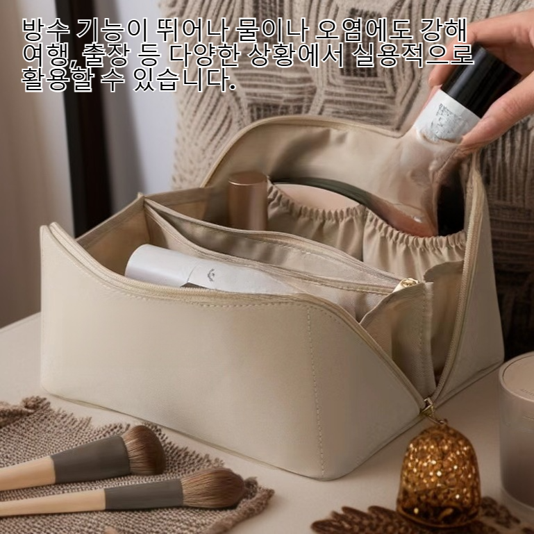 여행용 대용량 화장품 파우치 베개형 인스타 스타일