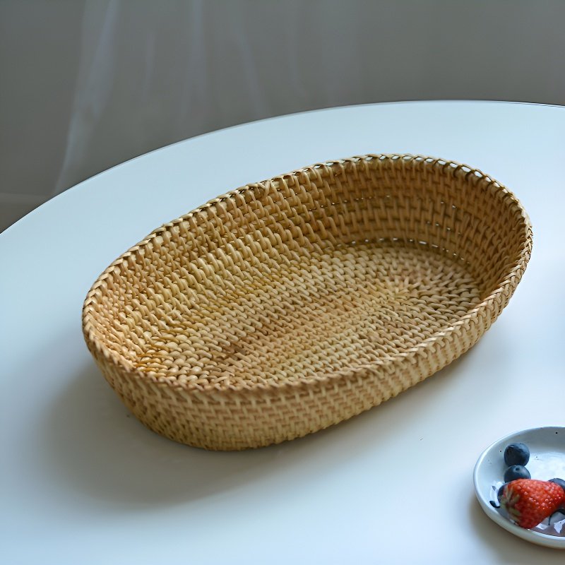 Nordic Woven Wooden and Rattan Fruit Basket