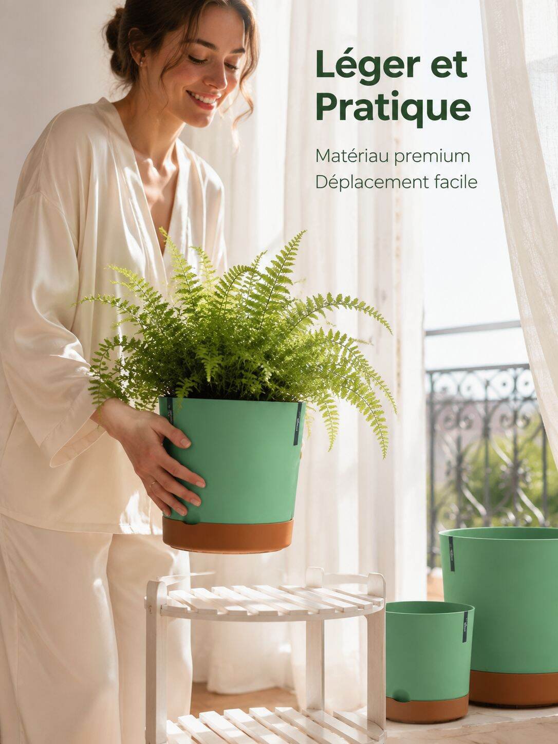 Pot de fleurs en plastique moderne pour intérieur
