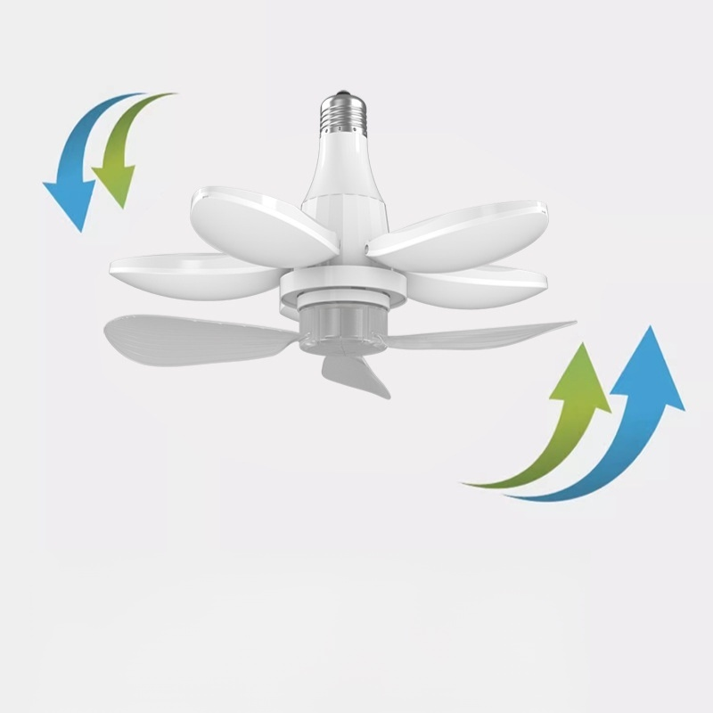 Folding lighting fixtures with fans