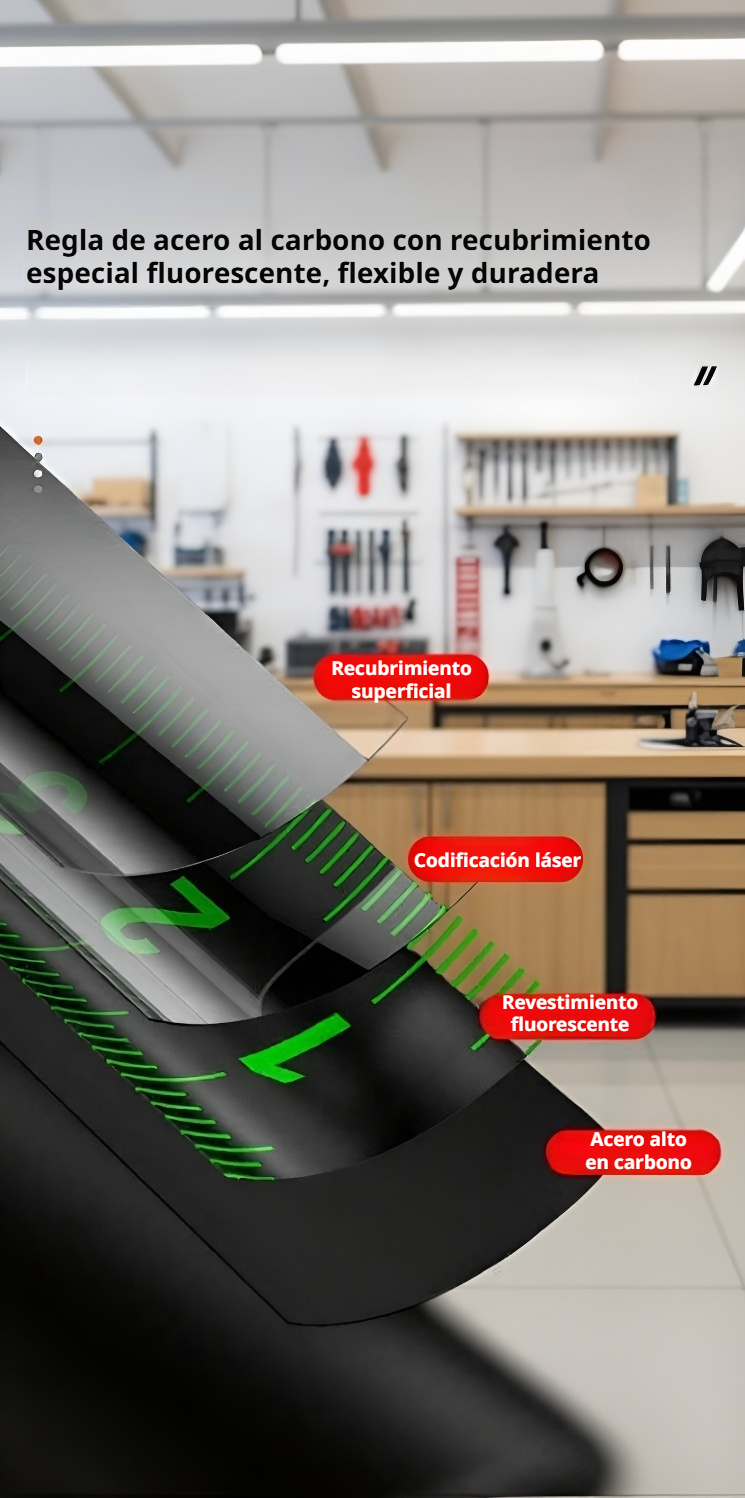 Cinta métrica de alta precisión en uso