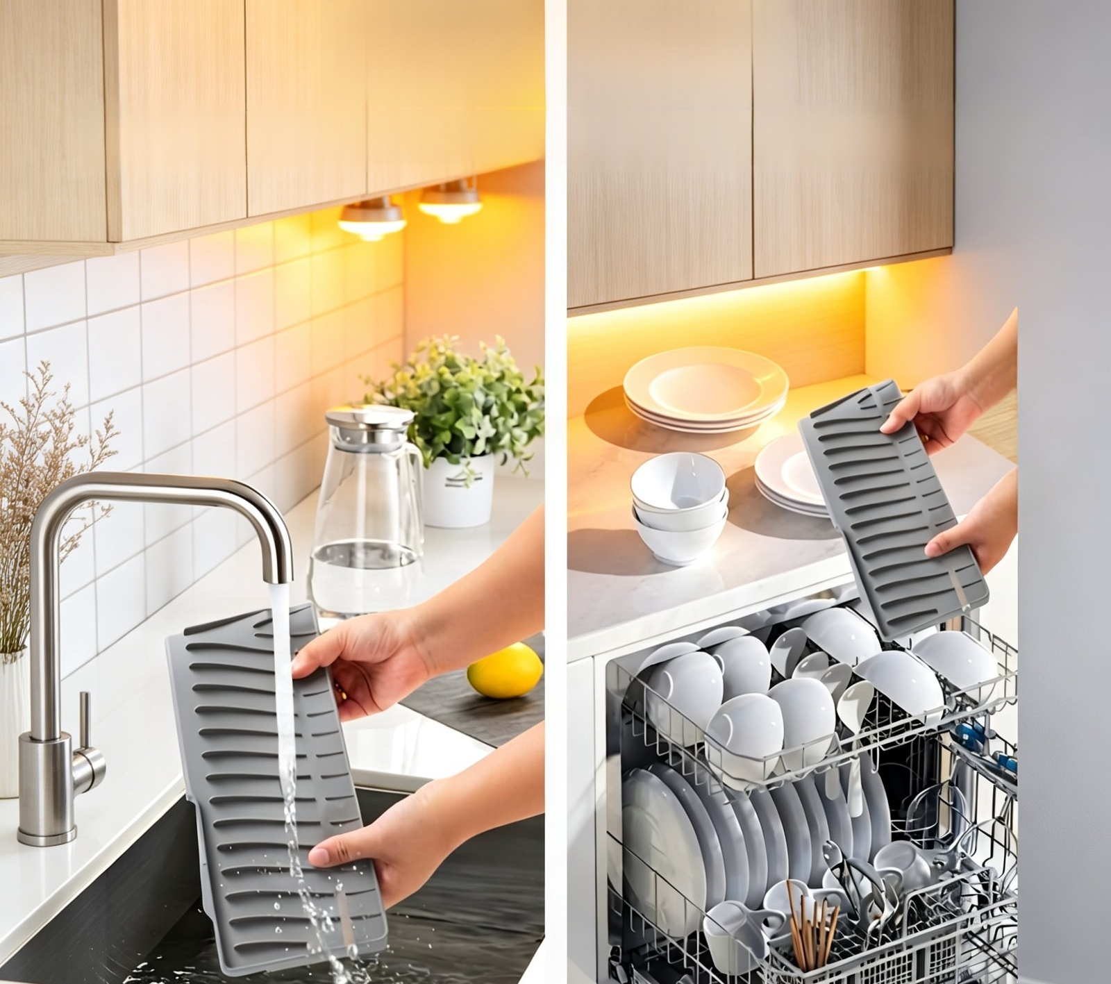 Schmalseitige, quadratische Silikon-Ablaufmatte für Poolplattform