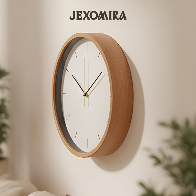 천연 원목 원형 벽시계