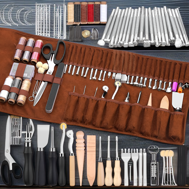 DIY 가죽 제작 및 재봉 세트, 다이아몬드형 송곳 포함, 해외 인기 상품
