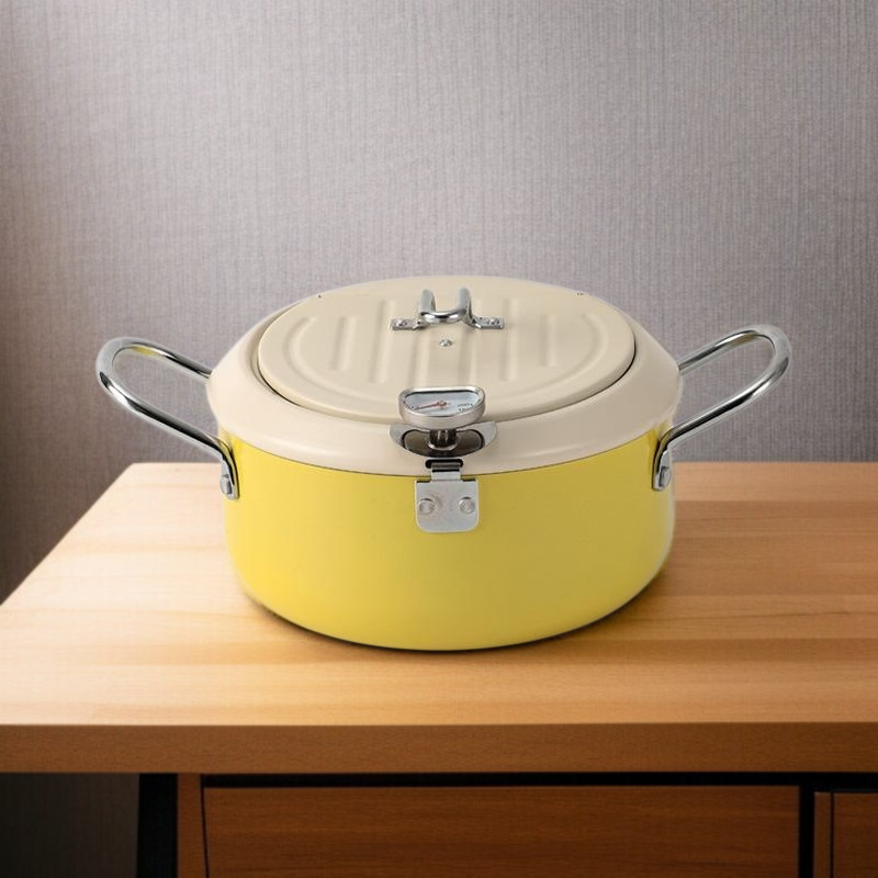 Friteuse multifonction japonaise avec thermomètre intégré, idéale pour tempura