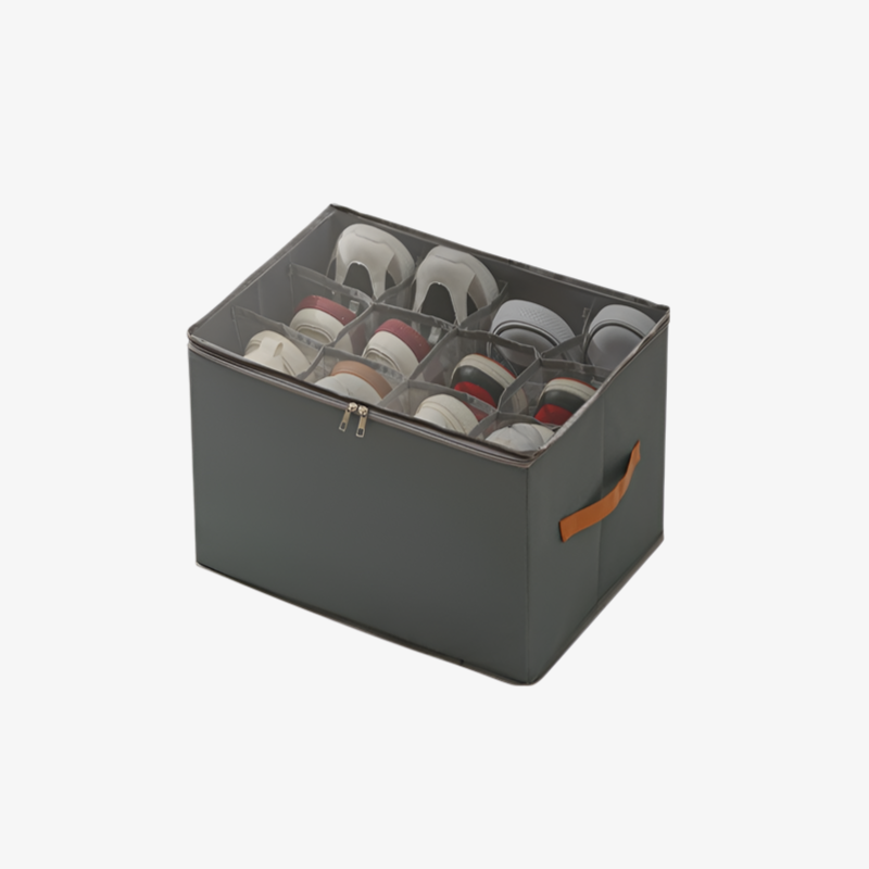 Boîte à chaussures pliable avec couvercle transparent, boîte de rangement polyvalente